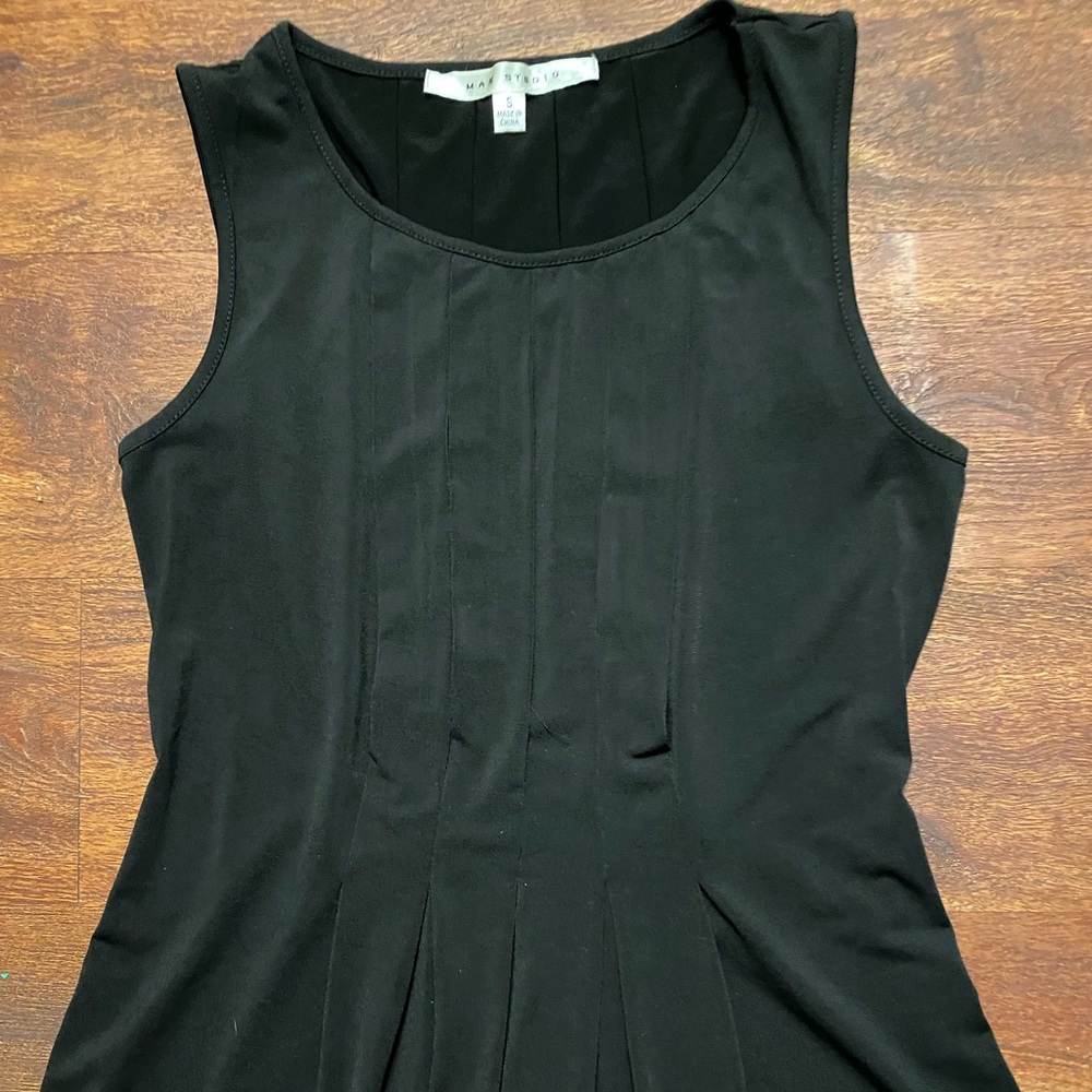 Sleeveless formal black blouse